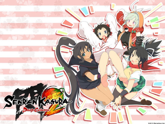 Kagura and Naraku, with Asuka and Homura, from Senran Kagura 2: Deep Crimson