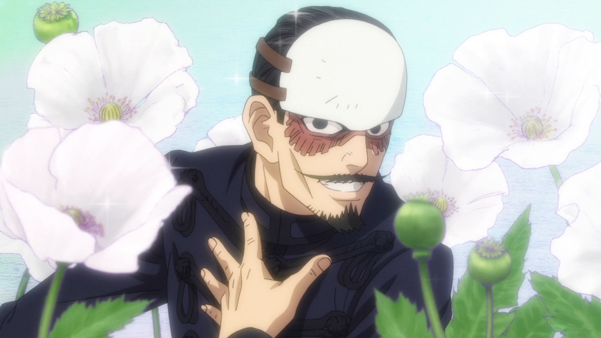 First Lieutenant Tsurumi looms large in the imagination of his, 2nd Lieutenant Otonoshin Koito, in a scene from the Golden Kamuy TV anime.