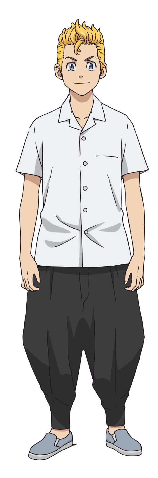 A character setting of protagonist Takemichi Hanagaki as a middle school delinquent from the upcoming Tokyo Revengers TV anime.