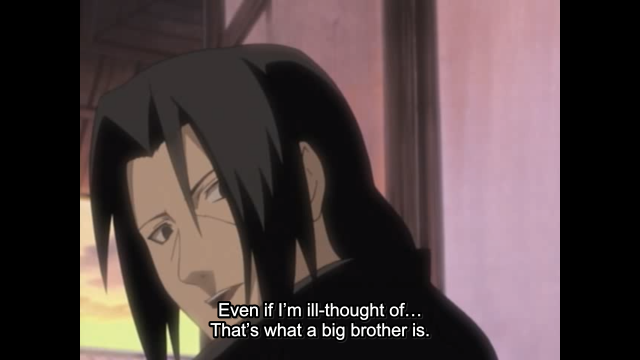 Naruto, Itachi speaking to Sasuke
