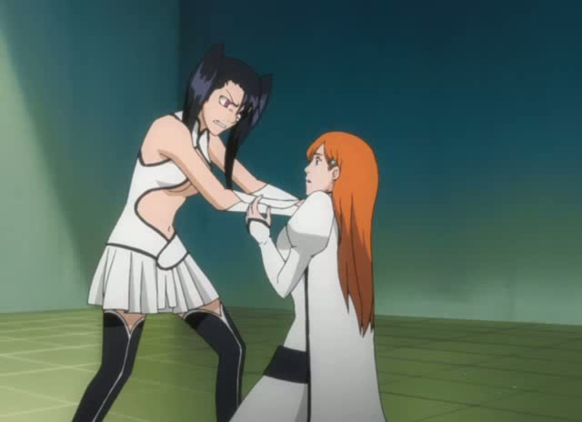 Lolly and Menoly are jealous that Aizen is treating Orihime well, so they g...
