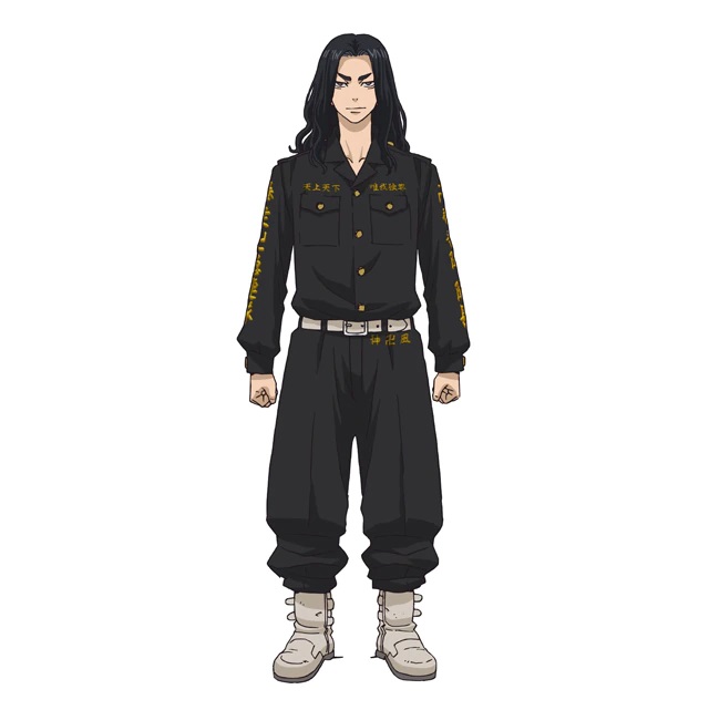 A character setting of Keisuke Banji, a delinquent with long black hair and an evil expression from the upcoming Tokyo Revengers TV anime.