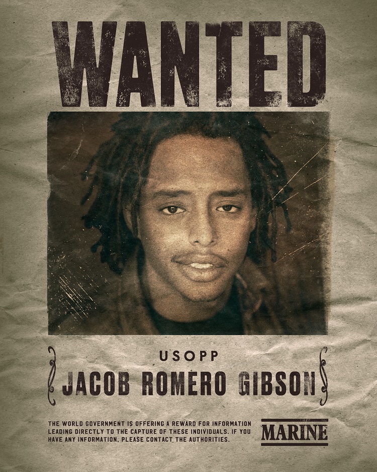 A wanted poster announcing that actor Jacob Romero Gibson will play the role of Usopp in the upcoming Netflix live-action One Piece series.