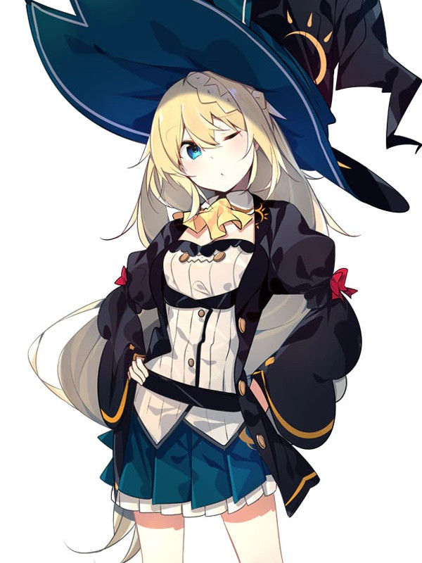 Azusa, an immortal witch with a gigantic hat.
