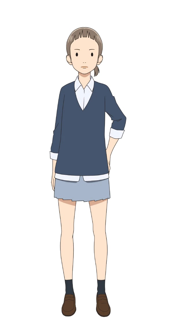 Un escenario de personajes de Noriko Okachimachi, miembro del club de fútbol de la escuela secundaria del próximo anime de televisión Farewell, My Dear Cramer.