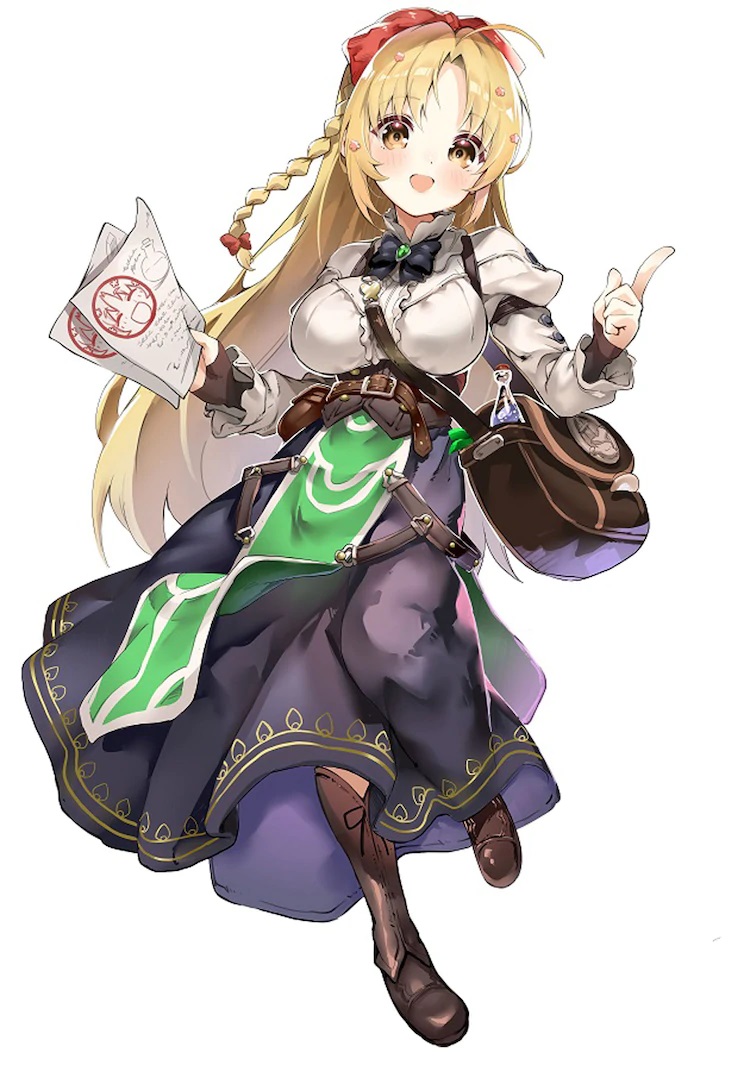 A character setting of Vignette, a wealthy merchant's daughter and one of the three heroines / rejected bridal candidates from the upcoming Erabarenakatta Yuusha no Hanayome stage reading event.
