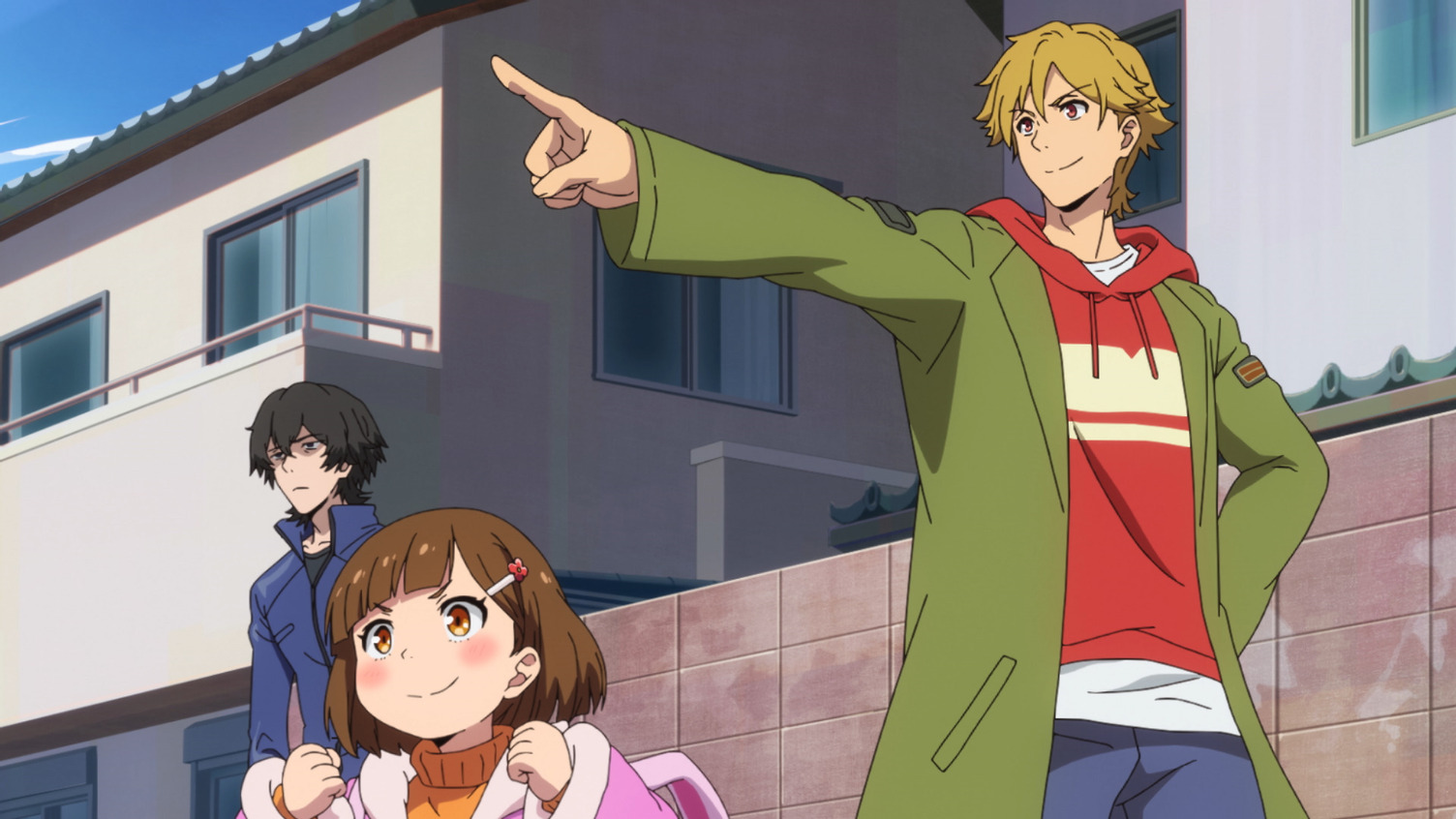 Rei, Mira and Kazuki set off to go to school