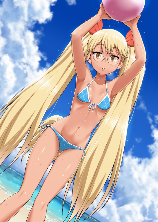 Young bikini anime outdoor