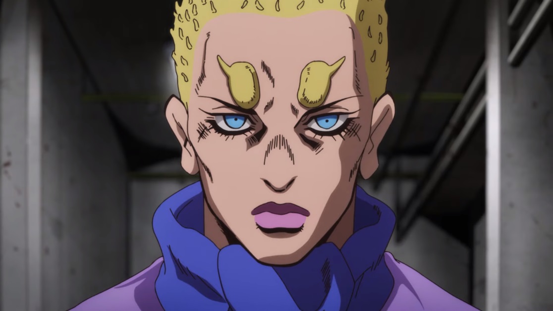 One of Dio's minions walks through the halls of the prison in a scene from the upcoming second yard of the animated series JoJo's Bizarre Adventure: STONE OCEAN.