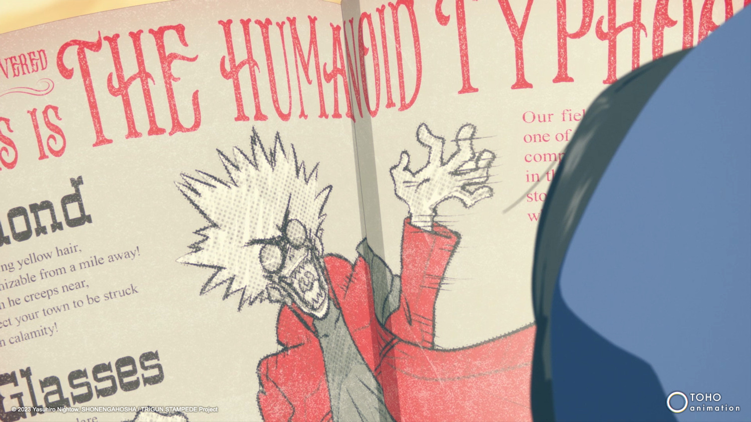 Das humanoide Typhoon-Poster in TRIGUN STAMPEDE