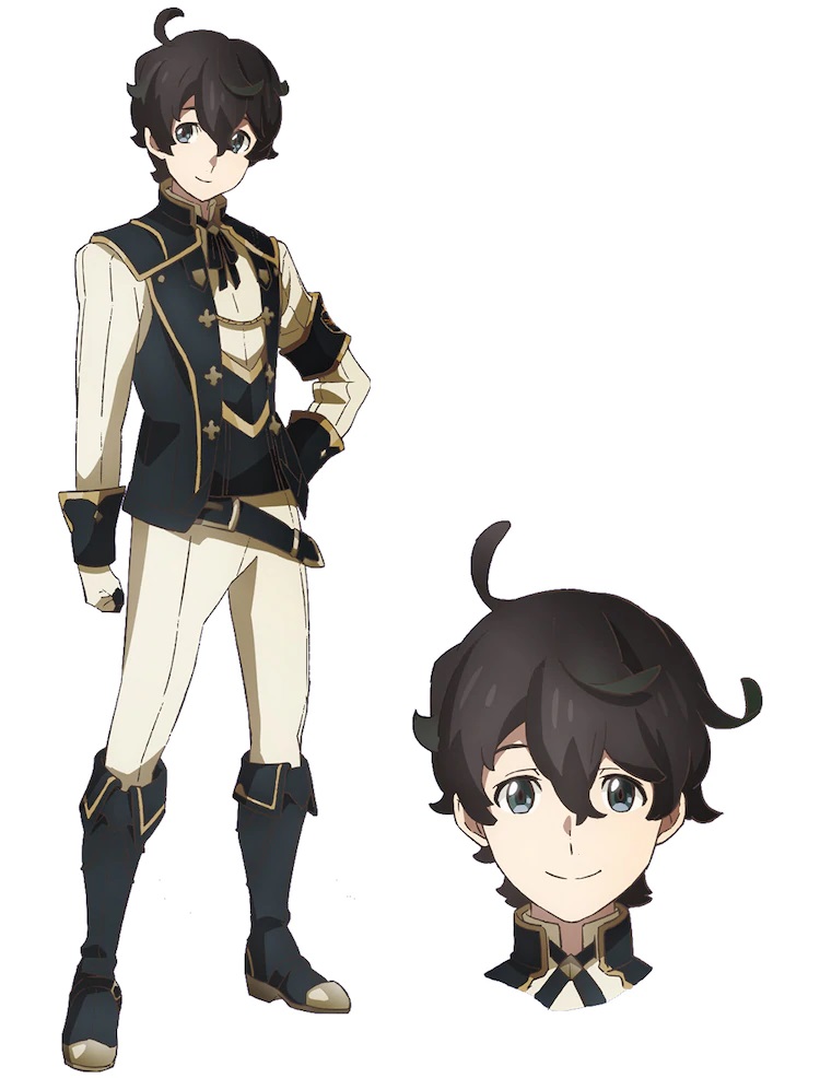 Eine Charaktereinstellung von Nemo, dem Protagonisten der kommenden Seven Knights Revolution - Eiyuu no Keishousha - TV-Anime.  Nemo ist ein dunkelhaariger junger Mann mit einem sanften Gesichtsausdruck, der die elegante Kleidung eines Studenten der Granseed Academy trägt.