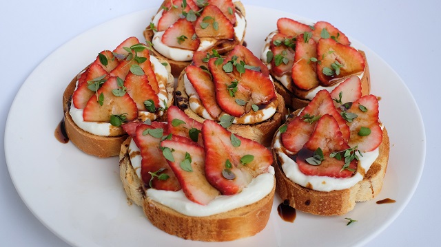 Whipped Ricotta Toast with Strawberries and Thyme