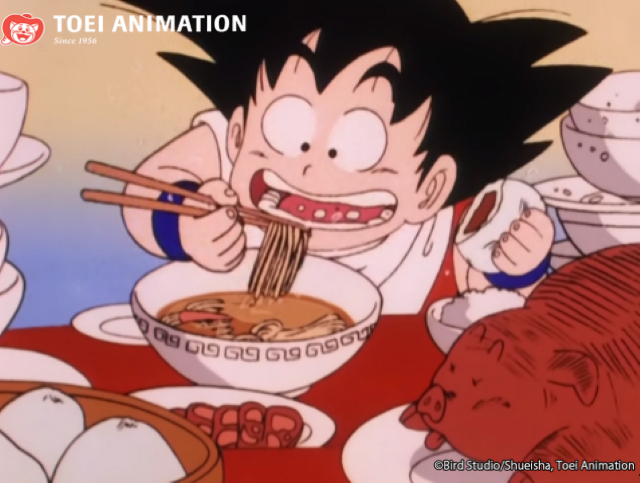 Goku isst in Dragon Ball