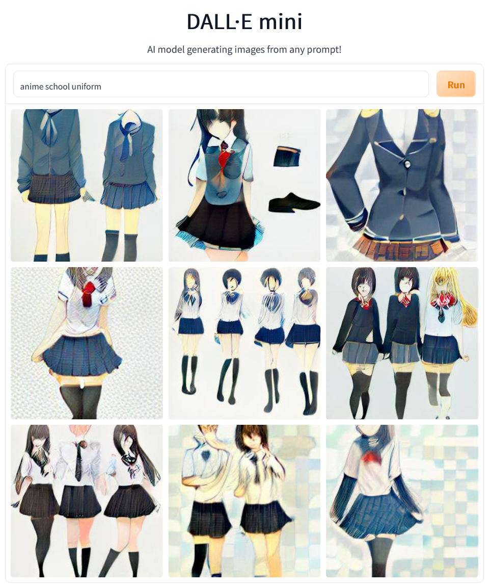 dall-e mini anime school uniform