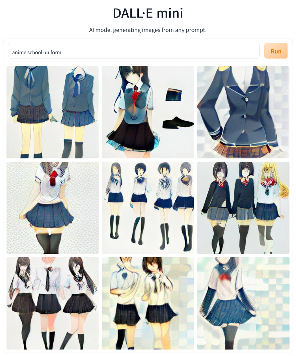 dall-e mini anime schuluniform