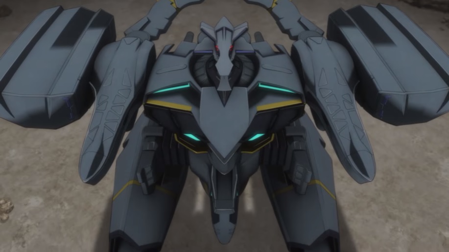 A military mecha prepares to engage the invading alien BETA in a scene from the upcoming second season of the Muv-Luv Alternative TV anime.