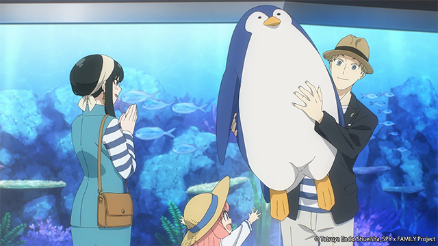 The Forgers having a family outing at the aquarium in SPY x FAMILY