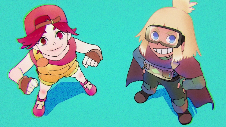 Berry y Hack muestran sonrisas determinadas en una escena de la animación OP para el próximo anime de YUREI DECO TV.