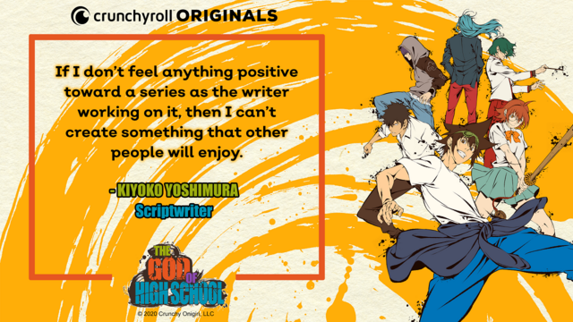 Crunchyroll - The God of High School Script Writer Reveals the Challenges  and Rewards of Writing for Action Shows