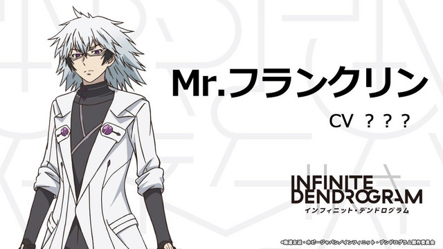 Mr. Franklin, a silver-haired, bespectacled man in a stylized lab coat in the Infinite Dendrogram TV anime.