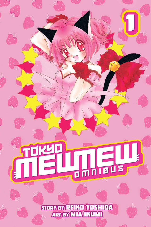 The cover of the English language omnibus volume 01 of Tokyo Mew Mew published by Kodansha Comics, featuring artwork by Mia Ikumi.