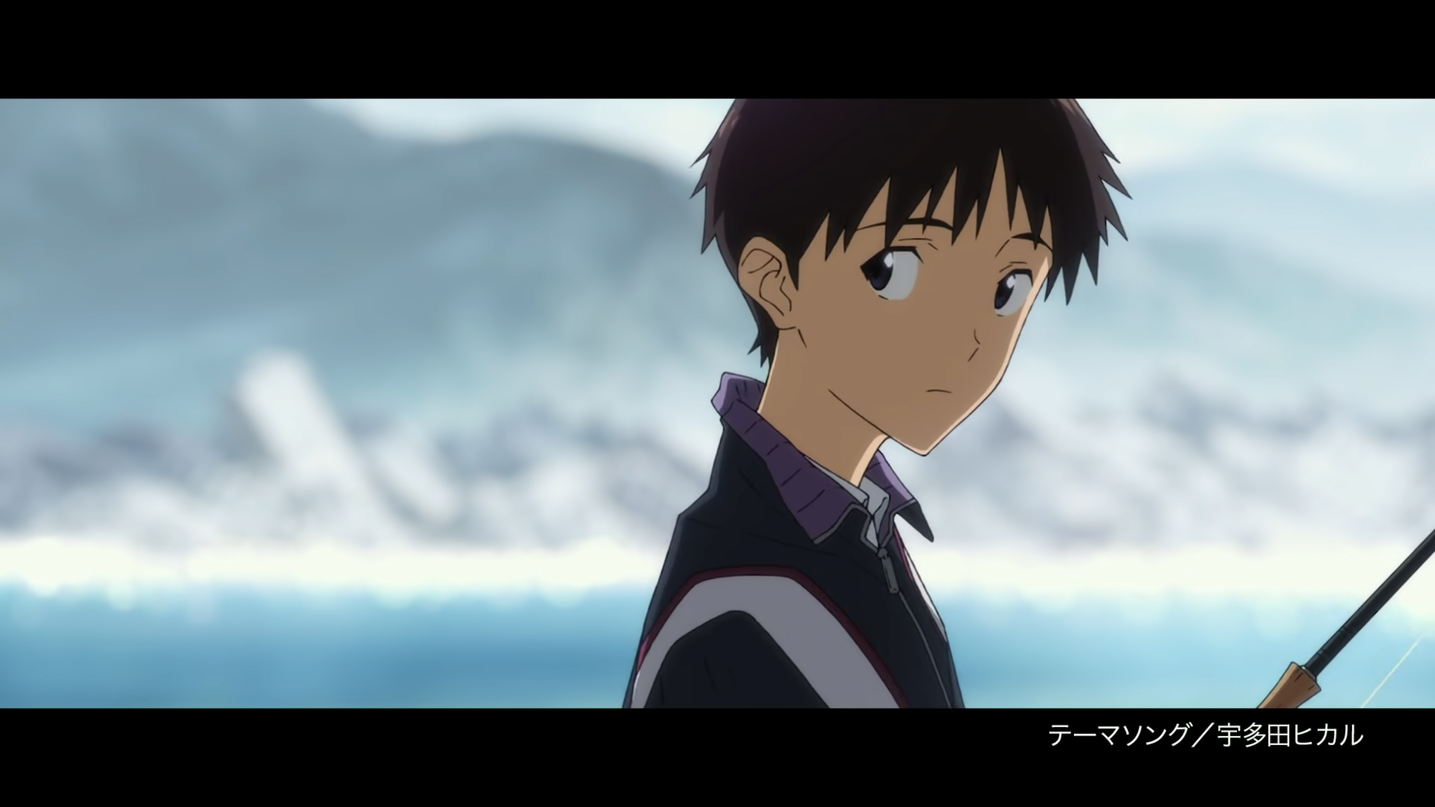 Shinji fischt für seine Einheit 01 Krebse in Evangelion 3.0+1.0