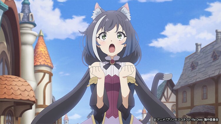 Kyarl is excited at the prospect of food and adventure in a scene from the upcoming second season of the Princess Connect! Re: Dive TV anime.