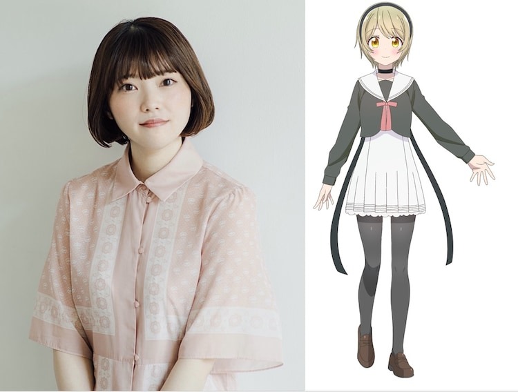A promotional image featuring voice actor Moe Nagamuta and the character she plays - Haruno Takaragi - in the upcoming Hoshikuzu Telepath TV anime.