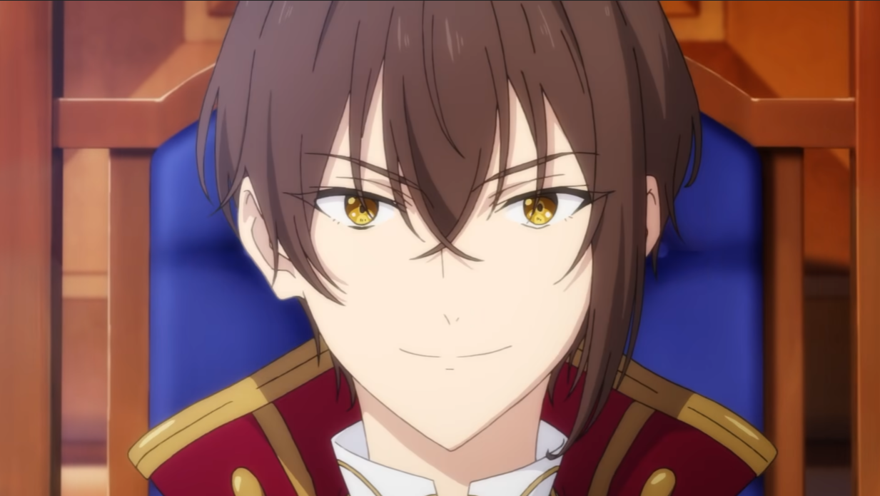 Prince Wein smiles as he contemplates abdicating his responsibilities in a scene from the upcoming The Genius Prince's Guide to Raising a Kingdom Out of Debt TV anime.