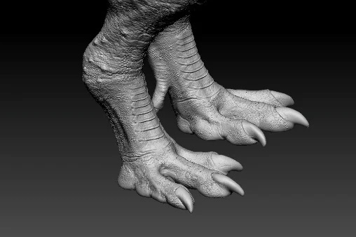 Un mogel 3DCG de cómo podrían haber sido los pies de Eubrontes nobitai.