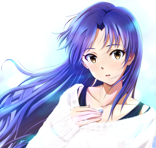 Blue hair anime woman