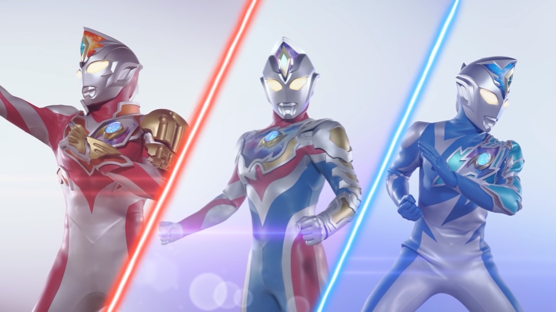 Ultraman Decker shows off his three combat forms - Strong, Flash, and Miracle - in a scene from the teaser trailer for the upcoming Ultraman Decker live-action tokusatsu TV series.