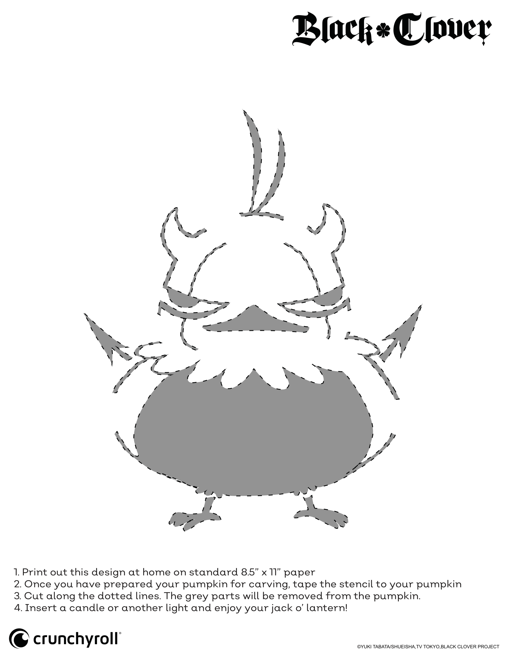 Carve An Asta Jack o' Lantern with Official Black Clover Pumpkin Stencils! - Crunchyroll News