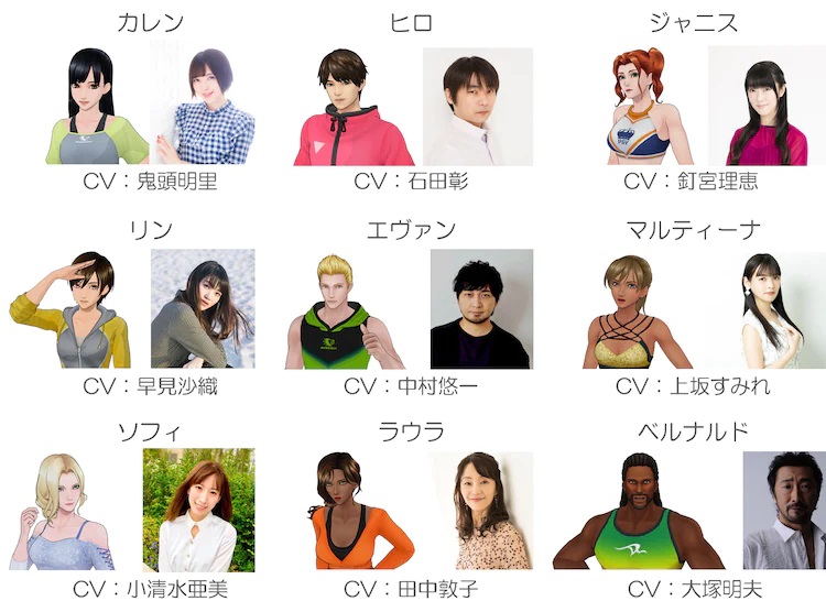 A promotional visual depicting the main characters and their respective voice actors for the upcoming Kimi to Fit Boxing short form TV anime.