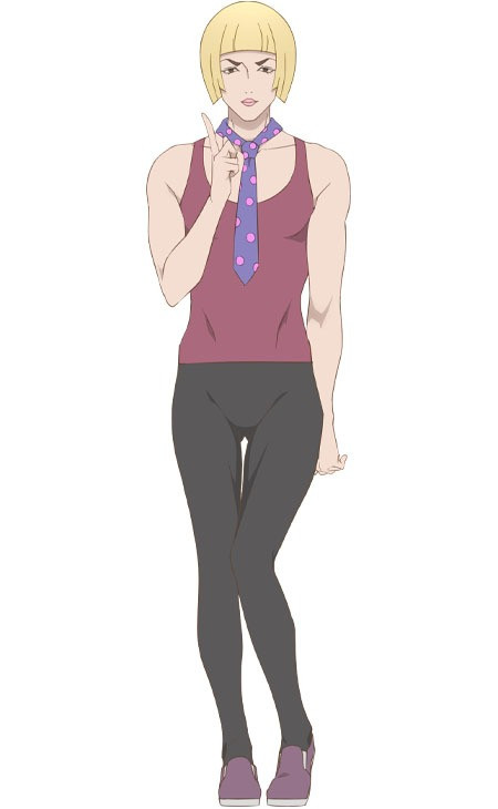 A character visual of Mario, a clothing shop owner from the upcoming Kakushigoto TV anime.