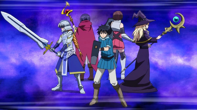 The main cast of the upcoming I'm Standing on a Million Lives TV anime poses with their weapons, armor, and magical items.