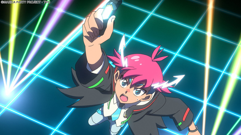 Kezuru invokes the power of a magical crystal in a scene from the upcoming MAZICA PARTY TV anime.