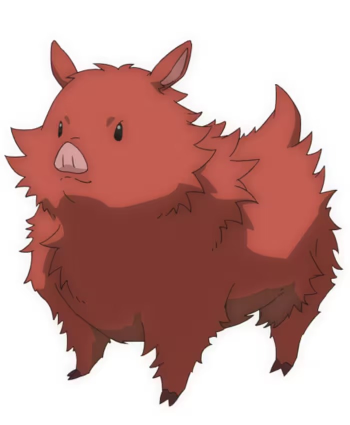 A character setting of Akatsuki from the upcoming I Got a Cheat Skill in Another World and Became Unrivaled in the Real World TV anime. Akatsuki appears as a boar piglet with thick auburn fur.