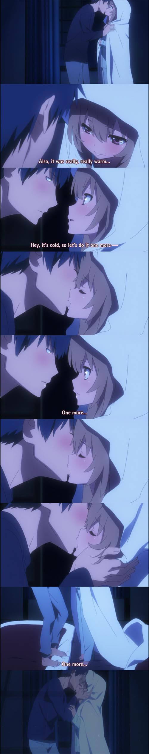 Ryuji and Taiga's First Kiss. 