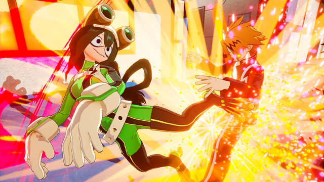 "my hero academia: ones justice" screens highlight tsuyu, momo