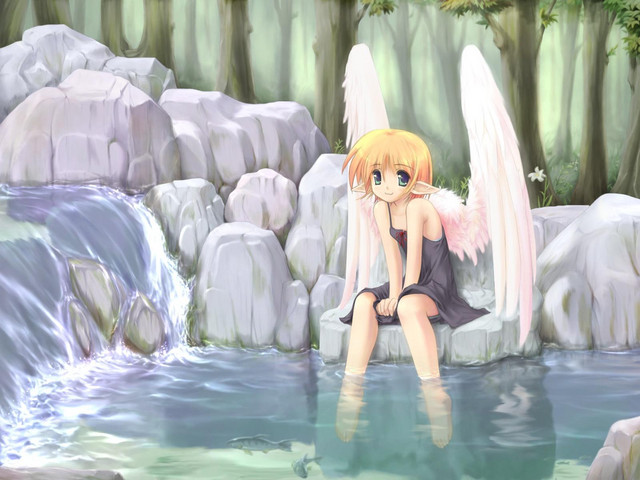 Cute anime angel girl