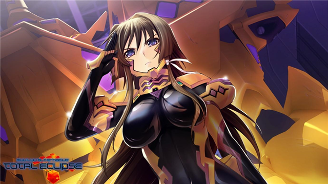 In ihrem Kampfanzug gekleidet und vor ihrem Mecha stehend, grüßt Yui in einer Szene aus dem Visual Novel-Spiel Muv-Luv Alternative Total Eclipse Remastered für PC auf Steam.